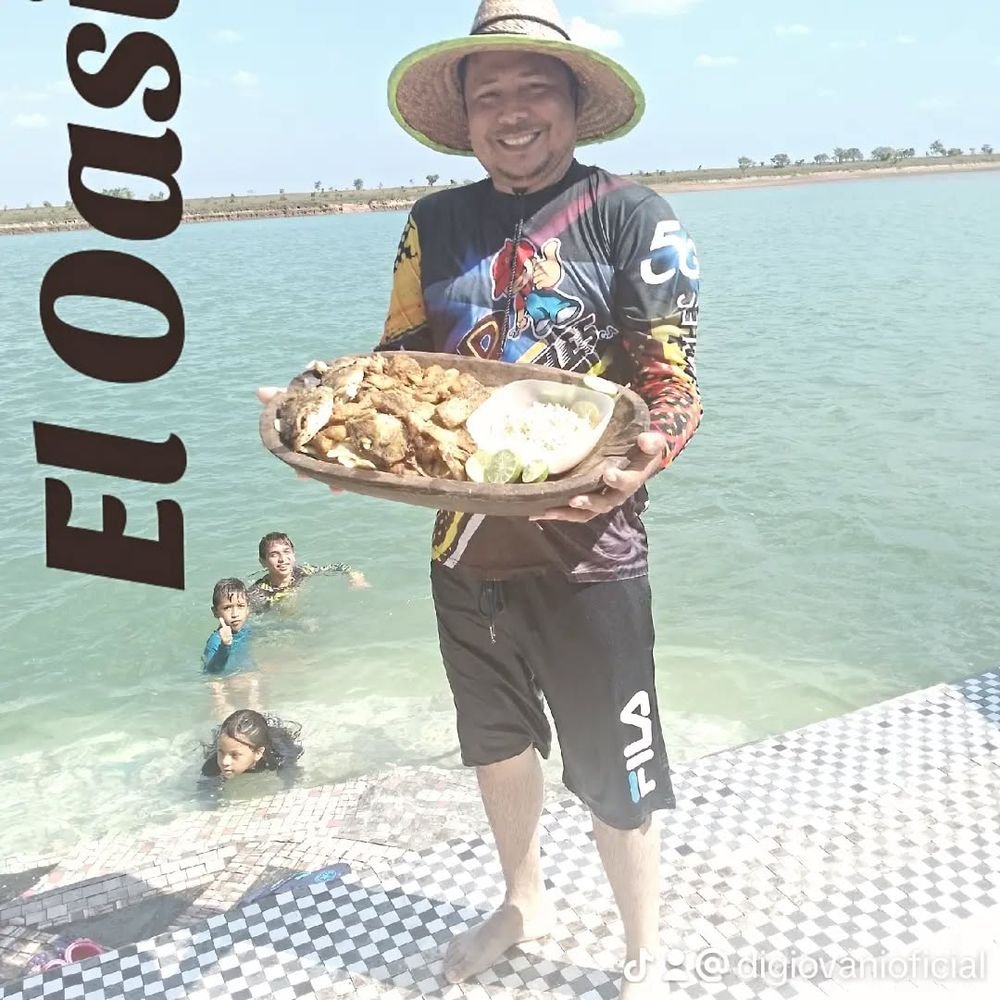 Fried fish platter served by the pool