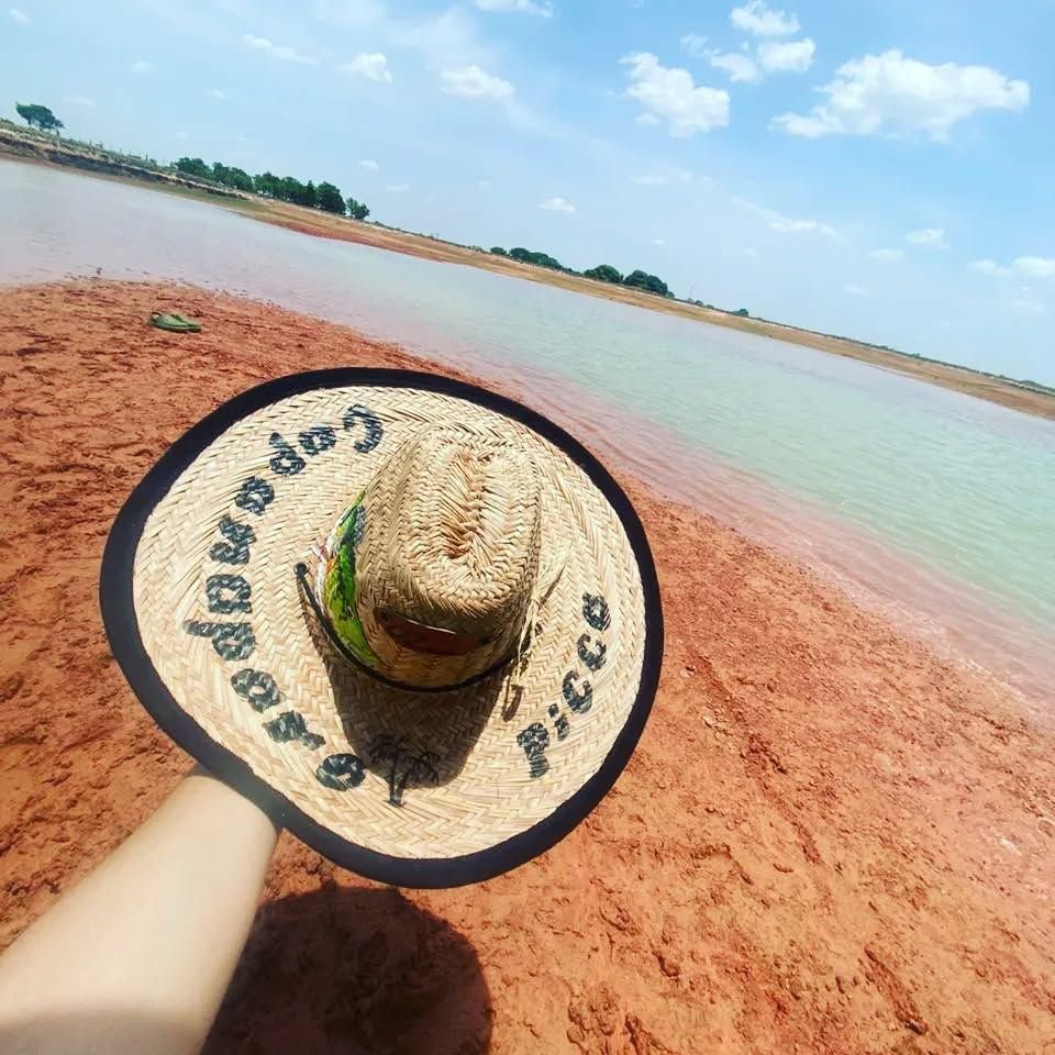 Red-sand river beach
